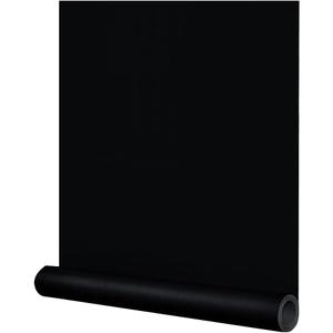 FUKU MON 24"x786" Black Wallpaper Peel and Stick Black Contact Paper Matte Solid Textured Self Adhesive Removable Thick Vinyl Film Roll for Cabinets Bedroom Wall Decoration