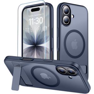 xiwxi for iPhone 17 Case with Kickstand,[Compatible with Magsafe][1*Screen Protector],Military-Grade Protection & Anti-Yellowing,Magnetic Case for iPhone 17,Blue