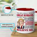 BECHUSKY Christmas Mugs For Husband - Mug for Husbands - Best Husband Ever Coffee Mug - Present Ideas for Hubby - Christmas, Birthday Gift For Husbands, Him, Groom, Mr, Fiance - Gifts for Hubby