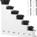 Cable Zip Tie Storage Holder Rack Metal Zip Tie Organizer Wall Mount Pockets with Screws for Workshop Shed Garage Home Ties, Ties and Tools Not Include(White,14 x 13 Inch,6 Pockets)