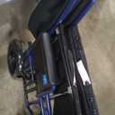 Medline Heavy Duty Transport Chair supports up to 500 lbs., Bariatric Transport Wheelchair, 22" x 18" seat, Blue Frame