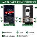 Universal Remote Engine Starter for Car One Key Start Button Open Trunk by Remote Key or App, Keyless Entry by Phone Thanksgiving, for Man (One Way Start Without PKE)