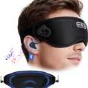 Sleep Headphones Wireless Bluetooth 5.4, 100% Blackout Sleep Mask with Bluetooth Headphones with HiFi Stereo in-Ear Earbuds, 3D Weighted Eye Mask for Sleeping Travel Meditation Men Women