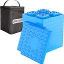 CircleRoad Heavy Duty RV Leveling Blocks 12 Pack, Interlocking Design Camper Leveling Blocks with Packing Bag, Ideal for Leveling Single and Dual Wheels (Blue)
