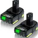 Bonacell 2Pack 18V 4.0Ah Replacement for Ryobi 18V Battery Compatible with Ryobi Battery 18V P102 P103 P104 P105 P107 P108 P109 P190 PBP002 PBP003 PBP004 2Packs