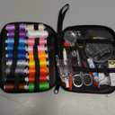 Sewing Kit with Case Portable Sewing Supplies for Home Traveler, Adults, Beginner, Emergency, Contains 18 Sewing Thread, Scissors, Needles, Measure etc (Black)