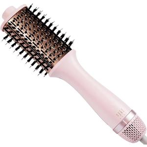 4.0 Ionic Hair Blow Dryer BrushLightweight 3X Faster Drying, 5in1 Blow Out Brush for More Shine, Curliness and Volume, Titanium Hot Hair Brush More Smooth, AntiFrizz, SalonStyle Blowouts,Pink