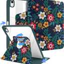 MrARTIST for iPad A16/10th Generation Case - Tablet Case Cute for Women Girls Girly Kawaii Aesthetic Preppy Kawaii Chic Design for Apple Rotating Cover for A16/10th Gen with Pencil Holder, Floral