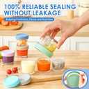 DRKIO 6 Pack Glass Baby Food Storage Containers - 4 Oz Baby Food Jars with Lids Baby Food Maker Microwave Dishwasher Freezer Safe 100% Leak Proof BPA Free Reusable
