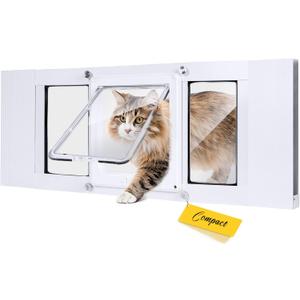 Compact Cat Door for Window, H: 13", Fit 28"-32" Window