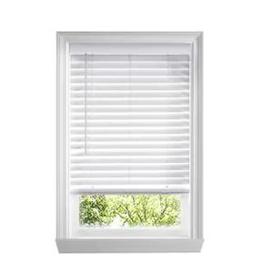 3 x White Cordless Faux Wood Blinds for Windows with 2 in. Slats - 33.5 in. W x 48 in. L (Actual Size 33 in. W x 48 in. L)