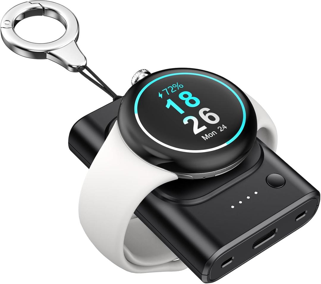 1800mAh Portable Charger for Google Pixel Watch 1, Magnetic Wireless Charger with Keychain, Exclusive for Pixel Watch 1 (Not Fit 2/3)