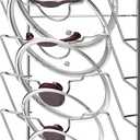 Simple Houseware Wall Door Mounted Pot Lid Rack, Chrome Finish