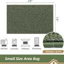 BEQHAUSE 20"x32" Entryway Rug Indoor Door Mat Non-Slip Washable, Hallway Rugs Absorbent & Stain Resist Hall Carpet Runner Rugs for Entryway, Front Door Floor Mats Laundry Room Rugs for Entry, Green