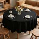 MRJ Black 70 Inch Round Tablecloths Stain and Wrinkle Resistant Washable Polyester Table Cloth for Wedding Dining Banquet Birthday Party Buffet