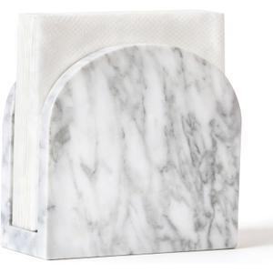 Marble Napkin Holder for Table, Upright Napkin Holders with Marble Unique Texture, Standing Napkin Dispenser for Kitchen Dining Room Counter Tops, Restaurant (Height 5.9")