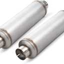A-KARCK 4" Inlet Exhaust Resonator, 4" Inlet 4" Outlet 30" Overall Length Muffler Universal Resonator Stainless Steel Straight Through Design Exhaust Tip for Cars, 2 Pack