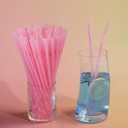 2 x YAOSHENG [200 counts] Pink Straws Flexible Plastic Straws, 0.23 inches x 8.26 inches Disposable Bendy Drinking Straws (pink)