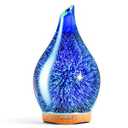 Porseme 280ml Essential Oil Diffuser Hand-Blown Glass Aroma Diffusor, Aromatherapy Unltrasonic Cool Mist deffuser, 7 Color Changing, Waterless Shut-Off, Timer Function for Home Office(Silver)