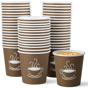 TV TOPVALUE 600 Pack 4 oz Paper Cups, Small Disposable Coffee Cups, Paper Espresso Cups, Hot/Cold Drinking Cups for Party, Picnic, Travel and Events
