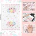 Amandir Easter Bunny Kitchen Towels, Pink Rabbit Ears Eggs Floral Leaves Dish Towels Set of 4, 18x26 Inch Buffalo Plaid Hello Spring Happy Easter Home Tea Bathroom Seasonal Decorations Hand Towels