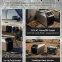 Dual Hose 6800 BTU Portable Camping Air Conditioner & Heating, 5-in-1 Quiet Small AC Unit with 550W, Windowless AC for Tent, RV, Van, Car, Garage, Indoor & Outdoor Use(Silver)