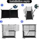 2 Tier Cat Cage Indoor,Removable Metal Kitten Cages Detachable Ferret Playpen Portable DIY Small Animals Collapsible House for Cats Bunny Puppies Guinea Pig Rabbit Hedgehog Rat(Black)