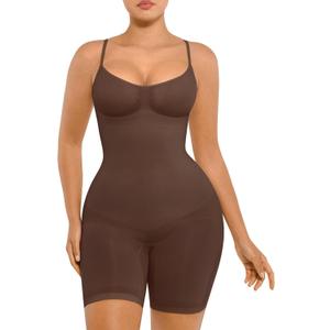 FeelinGirl Shapewear Bodysuit Tummy Control Seamless Sculpting Hip Enhancer Body Shaper for Women (
XL/ XXL
, Coffee Brown)