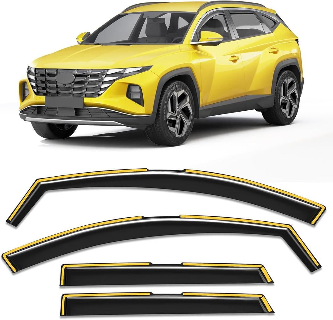 in-Channel Window Rain Guard for Fit for Hyundai Tucson 2022 2024 2023 2025 2026 Rain Guards Side Window Visors Low Profile Vent Visor Window Deflectors Vent Shades Car Accessories