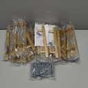 Ravinte 30 Pack Brass 5 Inch Hole Center Champagne Gold Handles Square Cabinet Hardware Stainless Steel Pulls for Kitchen Cupboard Drawers 7-3/8 Inch Overall Length