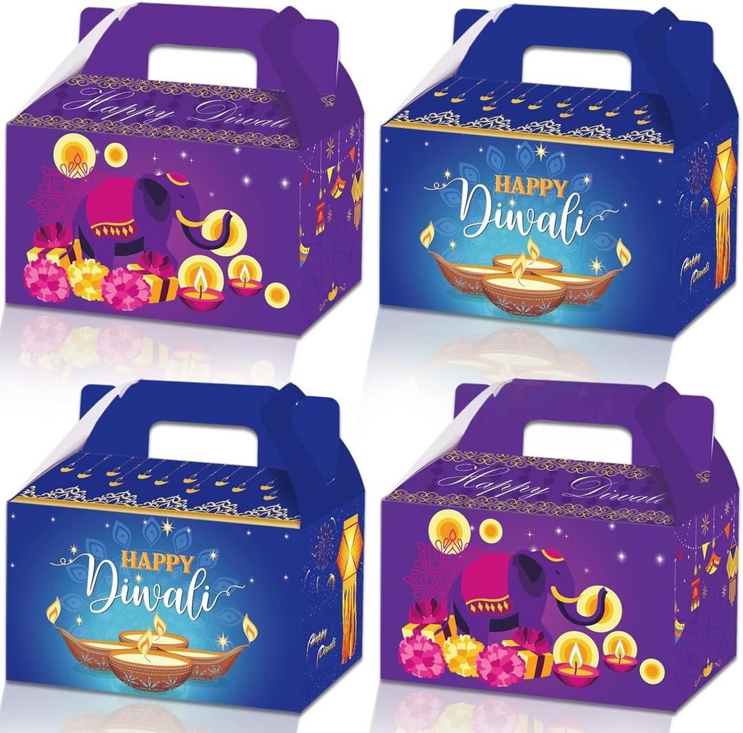 14 Packs Diwali Party Gift Box-Diwali Party Decorative Gift Bags Snacks Candy Bags Kids Party Supplies