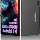 2025 Tablet 14 inch Android 14 Tablets - 2000x1200 FHD, 36GB+256GB(1TB TF), 5G/2.4G Dual WiFi, 8-Core 2.0GHz, 11580mAh,8+13MP, 4 Speakers,Split Screen, GPS with Stylus - Black