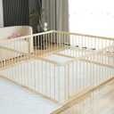 Baby Playpen Play Pen Play Fence Yards Wooden Large,Playpens for Babies and Toddlers Kids Indoor,Baby Play Yards Gym Area,Baby Day Care Play Pin(180x200x61 cm)