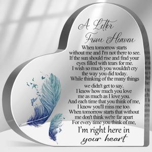 A Letter from Heaven Sign, Loss of Loved One Sympathy Gift, Memorial Gifts for Loss Keepsake, In Memory of Loved One Sign, Grief Bereavement Remembrance Plaque Decor for Family Members