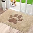 Door Mat Indoor, Dog Mats for Muddy Paws Super Absorbent, Low-Profile Entryway Rug with Non-Slip Backing, Washable Dirty Trapper Inside Entrance Doormat for Shoes, 34" x 59", Beige (2'10" x 4'11" Rectangular, Beige 