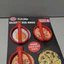 Char-Griller 8953 Flat Iron Griddle Egg Ring Outdoor Kitchen Accessory, 4-Pack