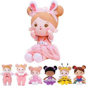 OUOZZZ Soft Baby Doll for Girls - First Baby Doll Easter Gifts Bunny Plush for Kids Easter Toys Decorations Basket Stuffers for Toddlers Infants 13" (A-abby01 Rabbit)