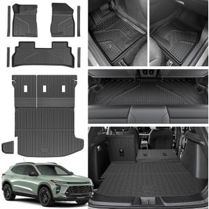 Floor Mats for Chevy Trax 2026 2025 2024 All Models
All Weather Durable Trunk Cargo Mat with Backrest Mat and Left Storage Mat, Door Sill Guards, Custom Fit for Trax Accessories