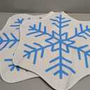 Tinideya 2 Pcs Winter Snowflake Bathroom Rugs, 23.62 Inch Snowflake Bath Rugs Winter Soft Absorbent Bath Mat Imitation Cashmere Bathtub Carpet with Non Slip Backing for Tub Shower Decor