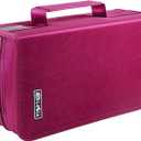 Siveit CD/DVD Storage Holder - 128 Capacity Organizer, Portable CD Wallet for Home & Travel (Black, Rose)