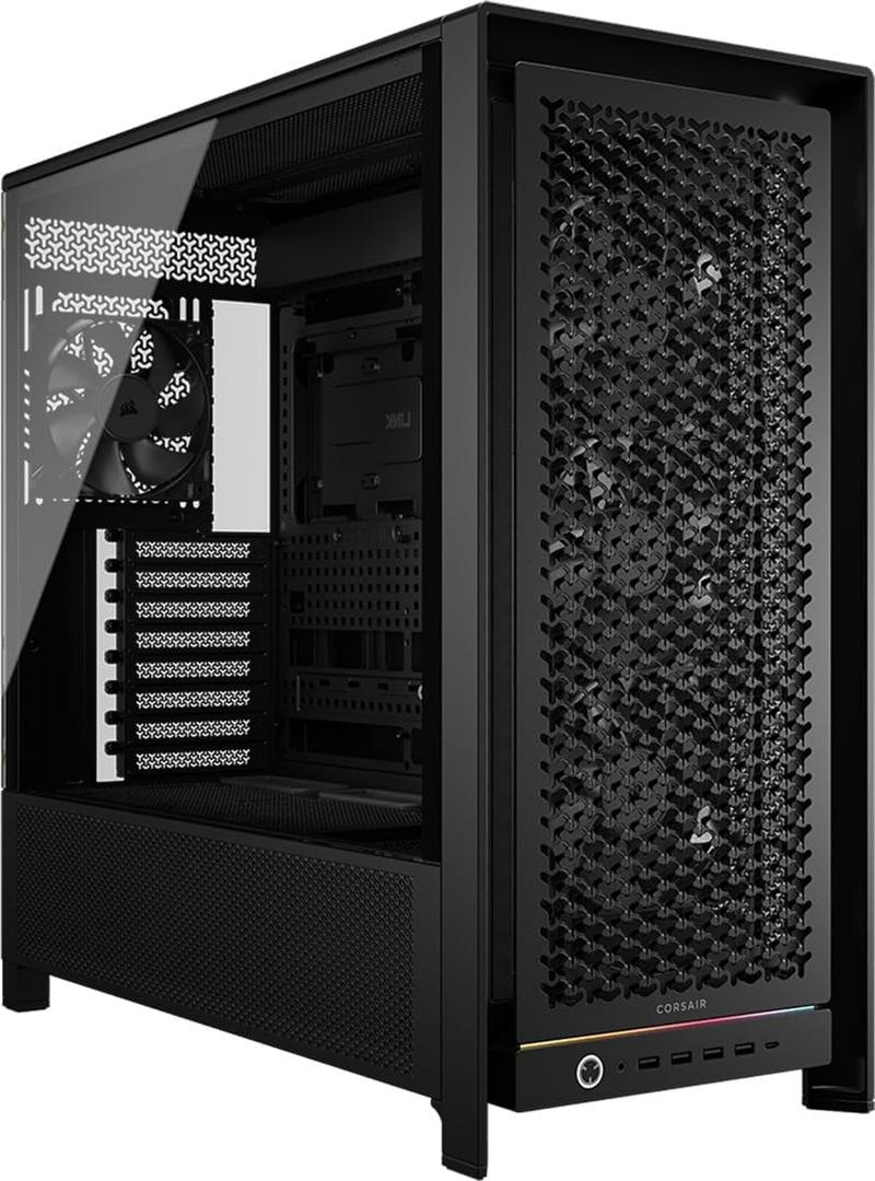 CORSAIR Frame 5000D RS Modular High Airflow Mid-Tower PC Case  4X Pre-Installed RS Fans, InfiniRail Fan Mounting System, GPU Anti-Sag, ASUS BTF, MSI Project Zero, Gigabyte Project Stealth  Black