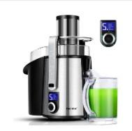 1000W 5-SPEED LCD Screen Centrifugal Juicer Machines Vegetable and Fruit, Healnitor Juice Extractor with Big Adjustable 3" Wide Chute, Easy Clean, BPA-Free, High Juice Yield, Silver