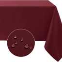 Softalker Rectangle Tablecloth, Waterproof & Stain Resistant Table Cloths Wrinkle Free Fabric Washable 210GSM Polyester Table Cover for Dining/Party/Outdoor - 60 x 120 inch,Burgundy