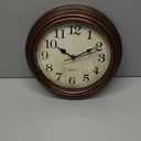 HYLANDA Wall Clock, 12 Inch Silent Non Ticking Battery Operated Clocks, Decorative for Living Room, Bedrooms, Kitchen (Bronze)