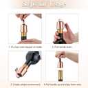 OWO Stainless Steel Wine Bottle Stopper, Reusable Wine Saver with Silicone Seal, Decorative Bottle Sealer, Keeps Fresh (Rosegold, 2 Pack)