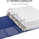 Samsill Durable 3 inch 3 Ring Binder, D Ring Binder, 100% Recycled Chipboard, Blue