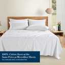 Casa Platino Queen Sheets Set 100% Cotton Queen Sheets with 4 Pillowcases, Lightweight Feel & Secure Fit, Crisp & Breathable Percale Weave with 15" Deep Pocket, Soft and Cozy Pure White
