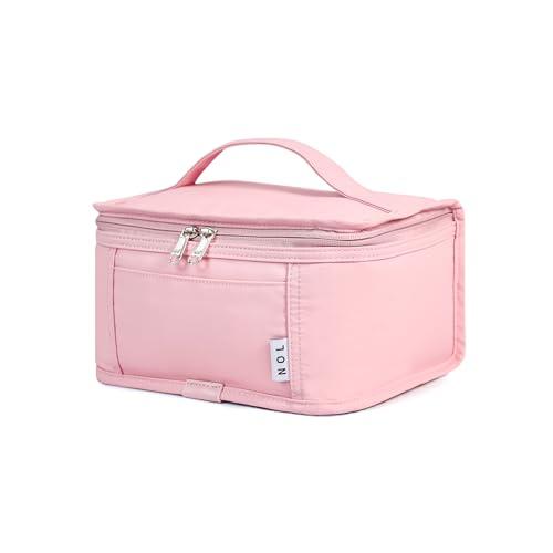 NOL Natural Organic Lifestyle Small Lunch Bag Mini Lunch Box Insulated Lunch Bag for Men/Women Leakproof Cooler Tote Bag Lightweight Nylon Waterproof Lunch Box For Work, Pink