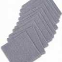 24x24 inch Polyester Light Grey Carpet Square Set of 10 with Stickers for Easy Peeling - Self-Adhesive Peel and Stick Carpet Tiles - Works with Most Subfloor Types - Light Gray Floor Squares