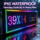 P10 Programmable LED Sign 39x14 Inch, Full Color WiFi Scrolling Message Board for Business Storefront, Indoor Outdoor Digital Display for Shops, Restaurants, Offices, Indoor/Outdoor39"x14"